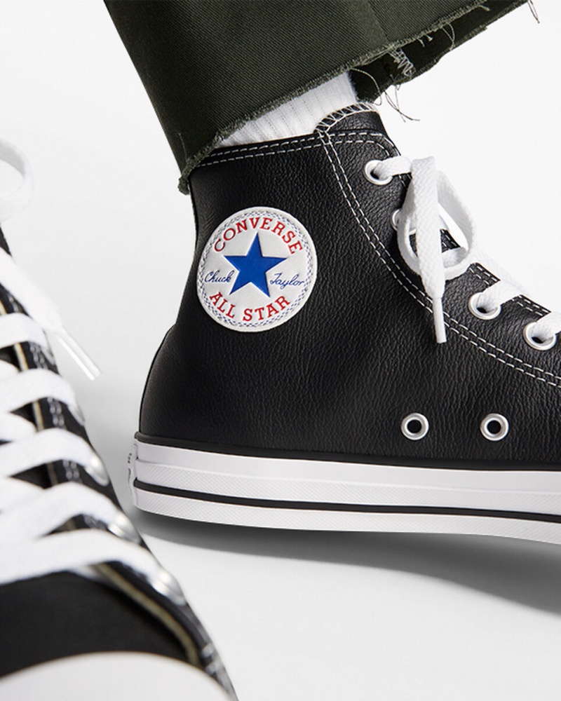 Converse Chuck Taylor All Star Bőr Fekete | 275PAWVMD