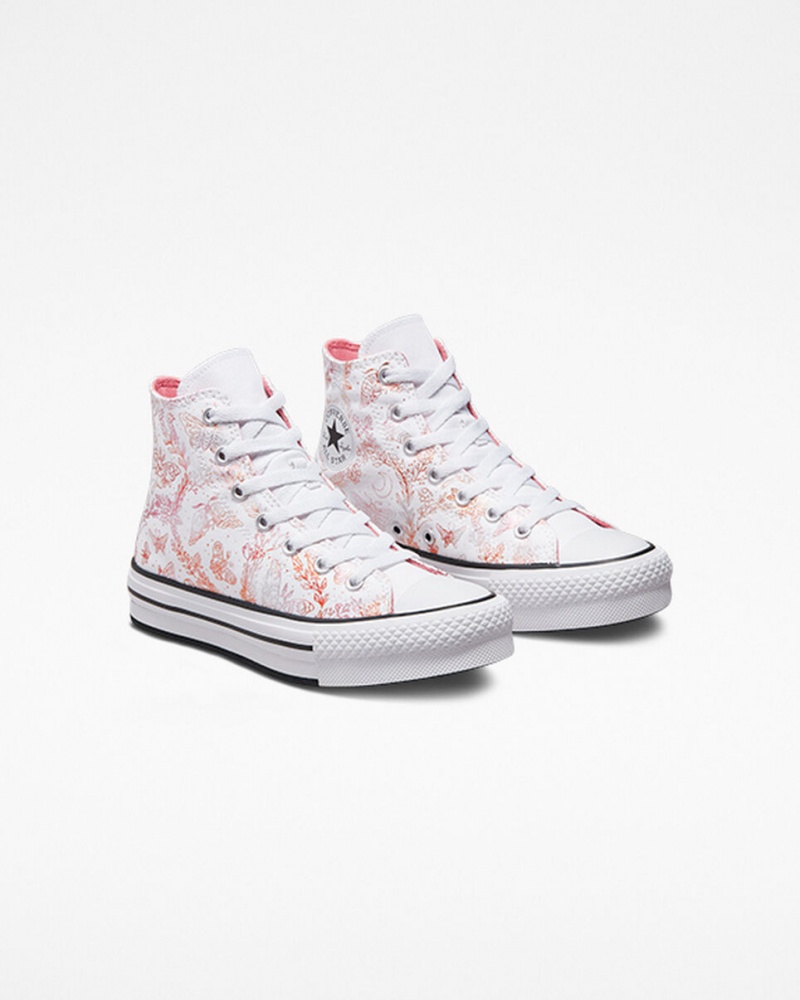 Converse Chuck Taylor All Star EVA Lift Platform Butterfly Shine Fehér Rózsaszín Fekete | 728AHNOGC