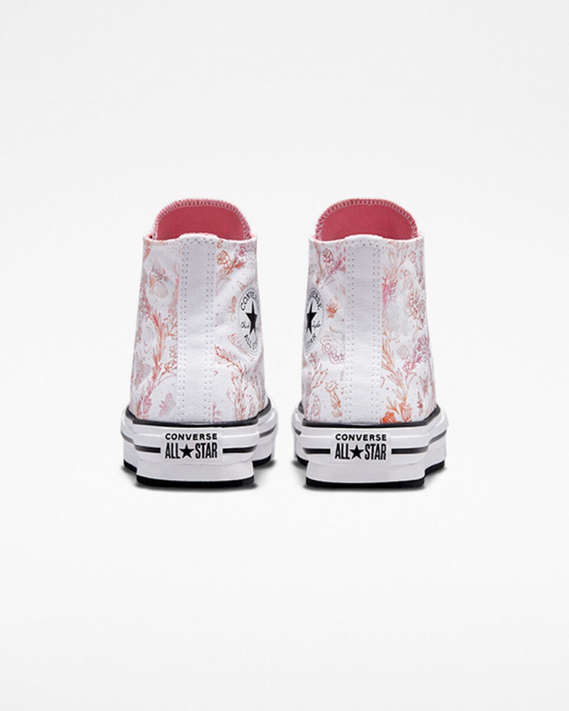 Converse Chuck Taylor All Star EVA Lift Platform Butterfly Shine Fehér Rózsaszín Fekete | 728AHNOGC