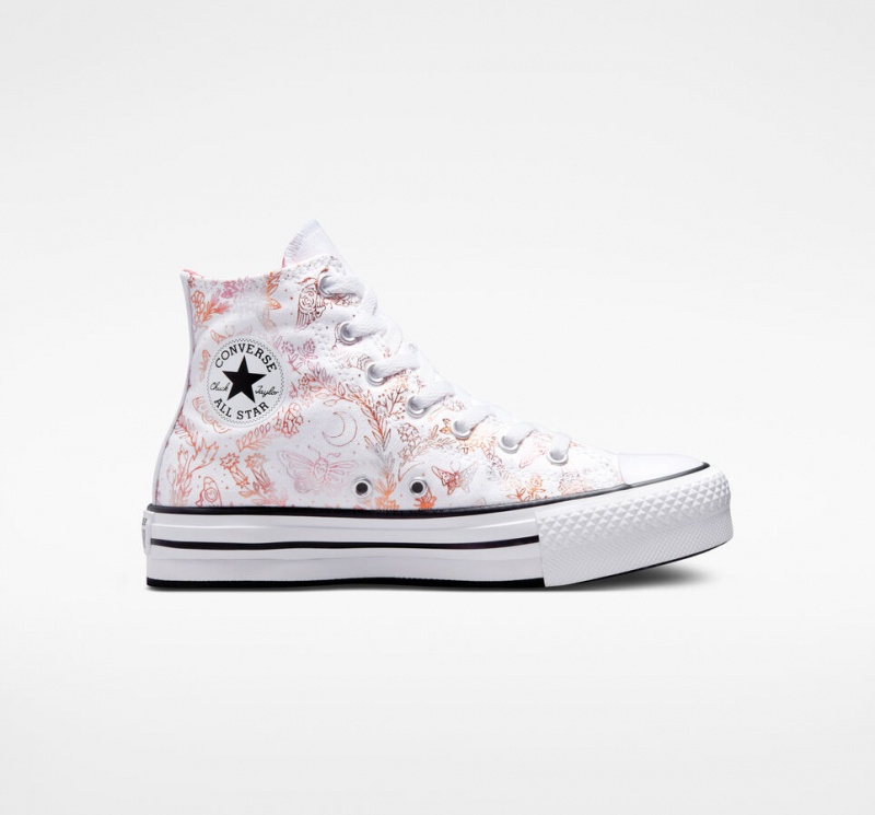 Converse Chuck Taylor All Star EVA Lift Platform Butterfly Shine Fehér Rózsaszín Fekete | 728AHNOGC