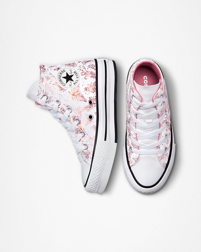 Converse Chuck Taylor All Star EVA Lift Platform Butterfly Shine Fehér Rózsaszín Fekete | 253MCYPFW