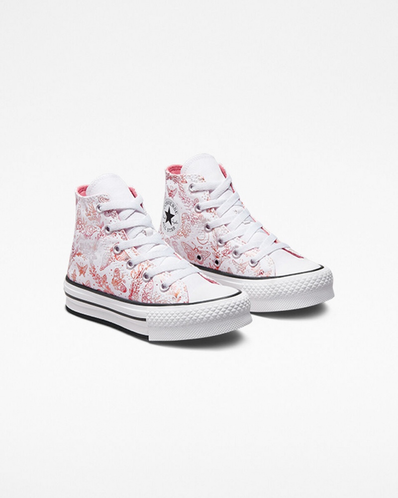 Converse Chuck Taylor All Star EVA Lift Platform Butterfly Shine Fehér Rózsaszín Fekete | 253MCYPFW