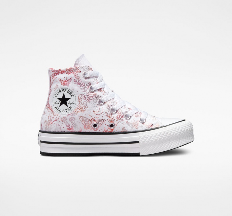 Converse Chuck Taylor All Star EVA Lift Platform Butterfly Shine Fehér Rózsaszín Fekete | 253MCYPFW