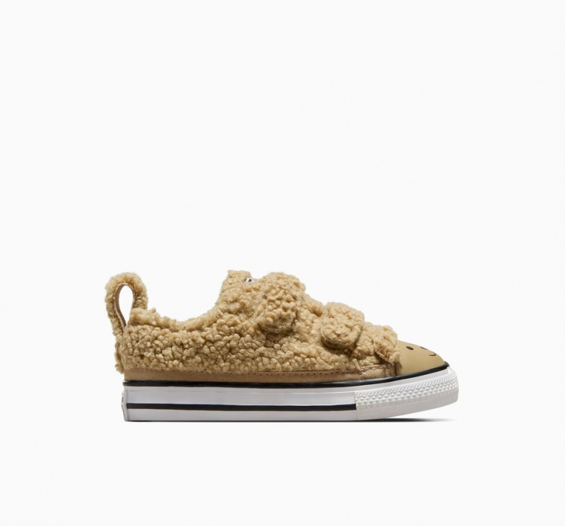 Converse Chuck Taylor All Star Easy On Teddy Bear Khaki Fekete Fehér | 107ZRTLFS