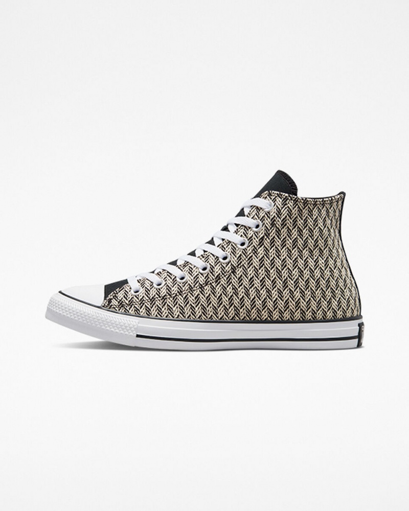 Converse Chuck Taylor All Star Herringbone Fekete Fehér | 169ZOTMLK