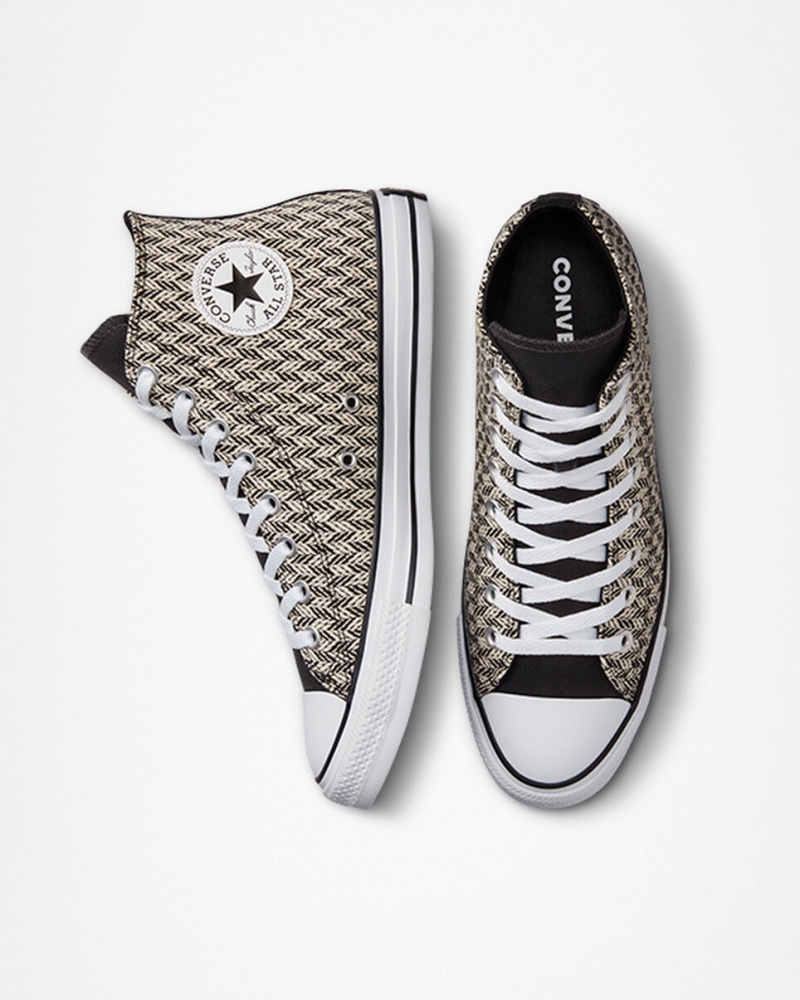 Converse Chuck Taylor All Star Herringbone Fekete Fehér | 169ZOTMLK