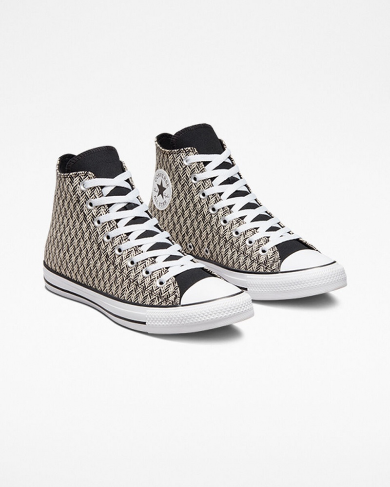 Converse Chuck Taylor All Star Herringbone Fekete Fehér | 169ZOTMLK