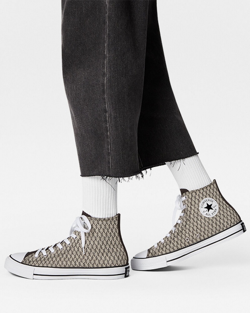 Converse Chuck Taylor All Star Herringbone Fekete Fehér | 169ZOTMLK