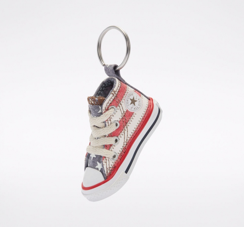 Converse Chuck Taylor All Star Keychain Fehér Piros Kék | 197RATLCF