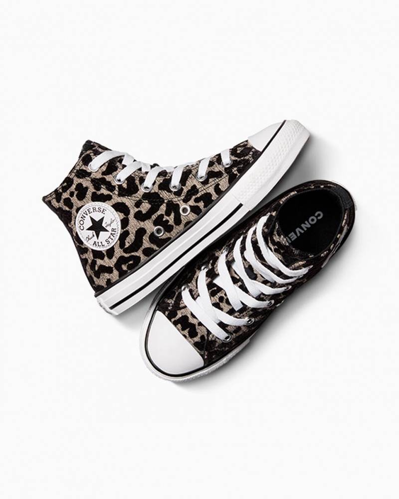 Converse Chuck Taylor All Star Leopard Világos Fekete Fehér | 159BAWZYR