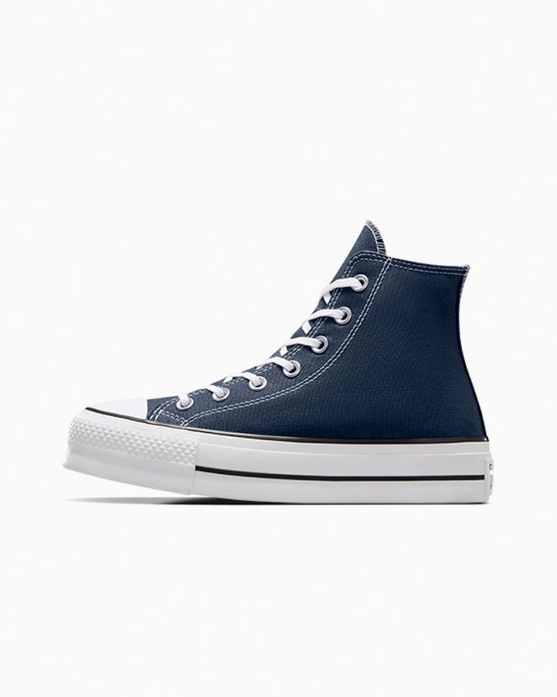 Converse Chuck Taylor All Star Lift Platform Sötétkék Fehér Fekete | 594MTLBNC