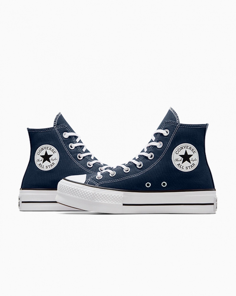 Converse Chuck Taylor All Star Lift Platform Sötétkék Fehér Fekete | 594MTLBNC