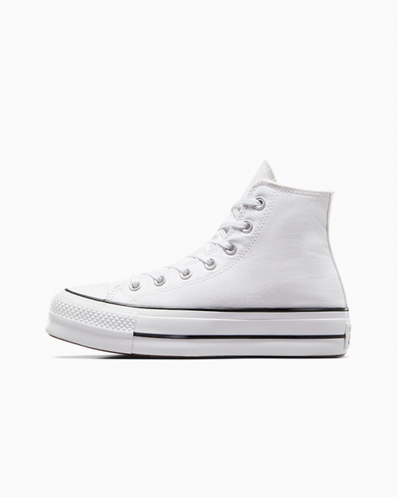 Converse Chuck Taylor All Star Lift Platform Fehér Fekete Fehér | 098PAWXBF