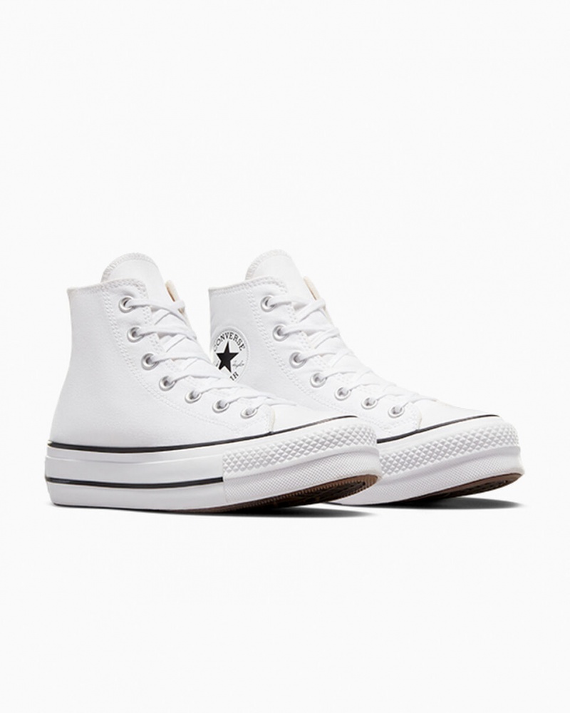 Converse Chuck Taylor All Star Lift Platform Fehér Fekete Fehér | 098PAWXBF