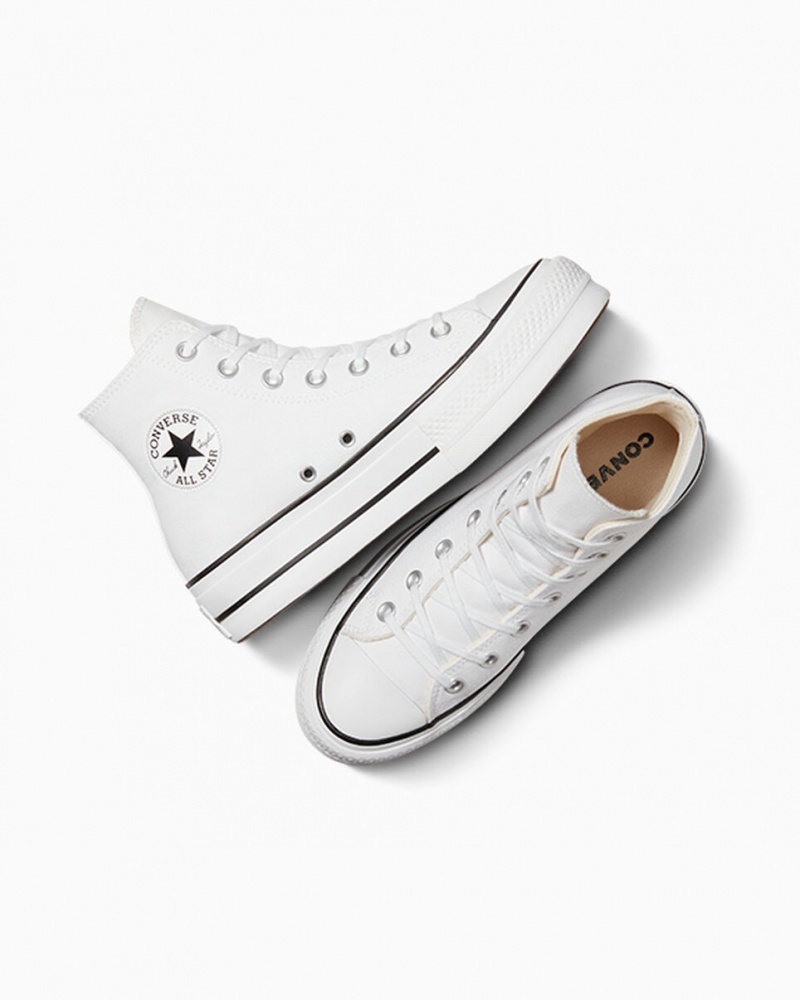 Converse Chuck Taylor All Star Lift Platform Fehér Fekete Fehér | 098PAWXBF