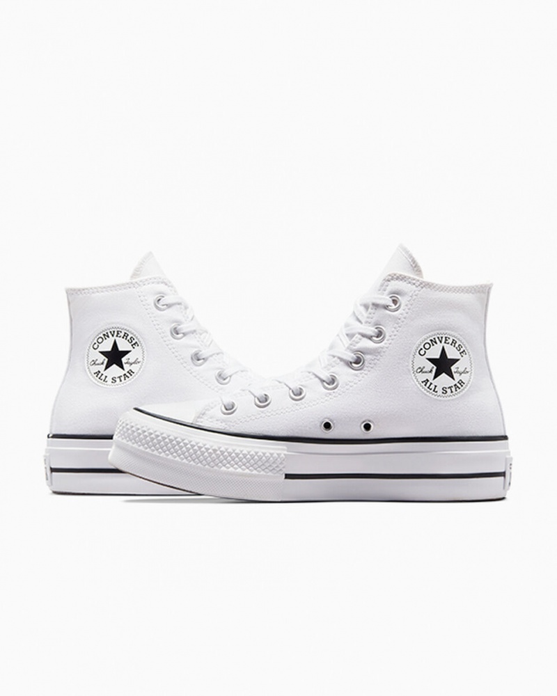 Converse Chuck Taylor All Star Lift Platform Fehér Fekete Fehér | 098PAWXBF