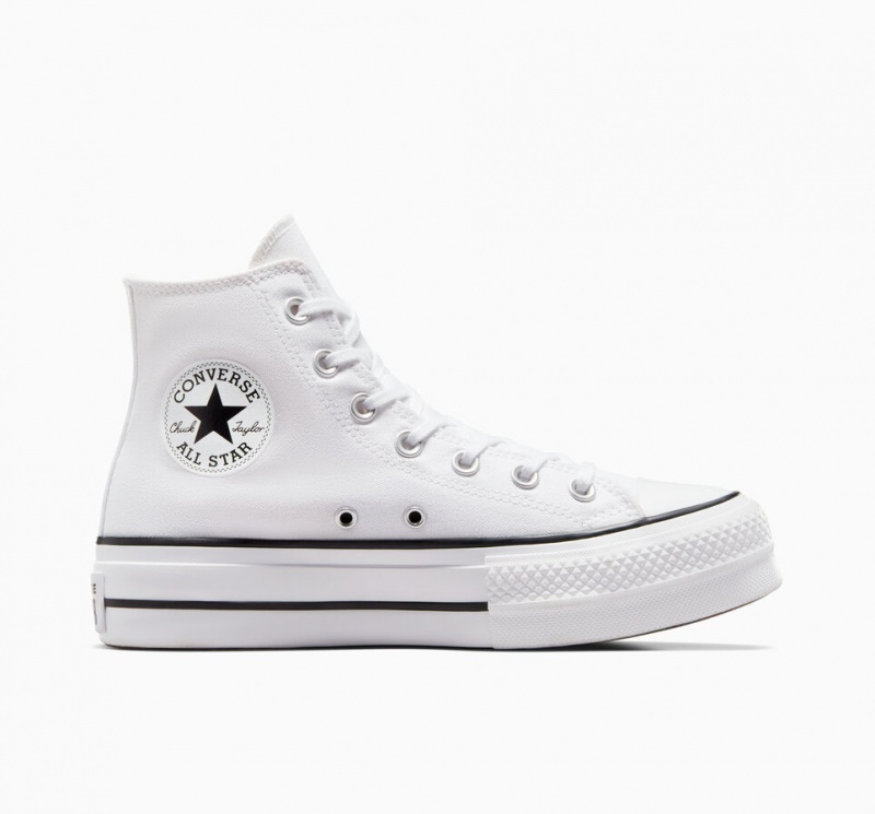 Converse Chuck Taylor All Star Lift Platform Fehér Fekete Fehér | 098PAWXBF