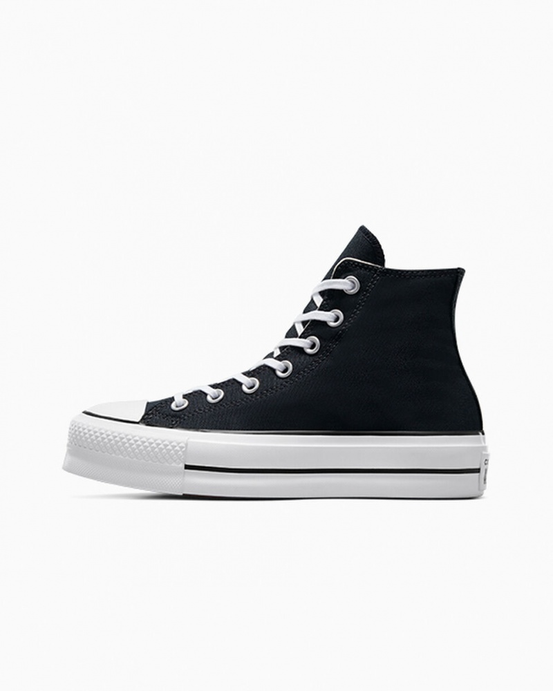 Converse Chuck Taylor All Star Lift Platform Fekete Fehér Fehér | 780IHVLJT