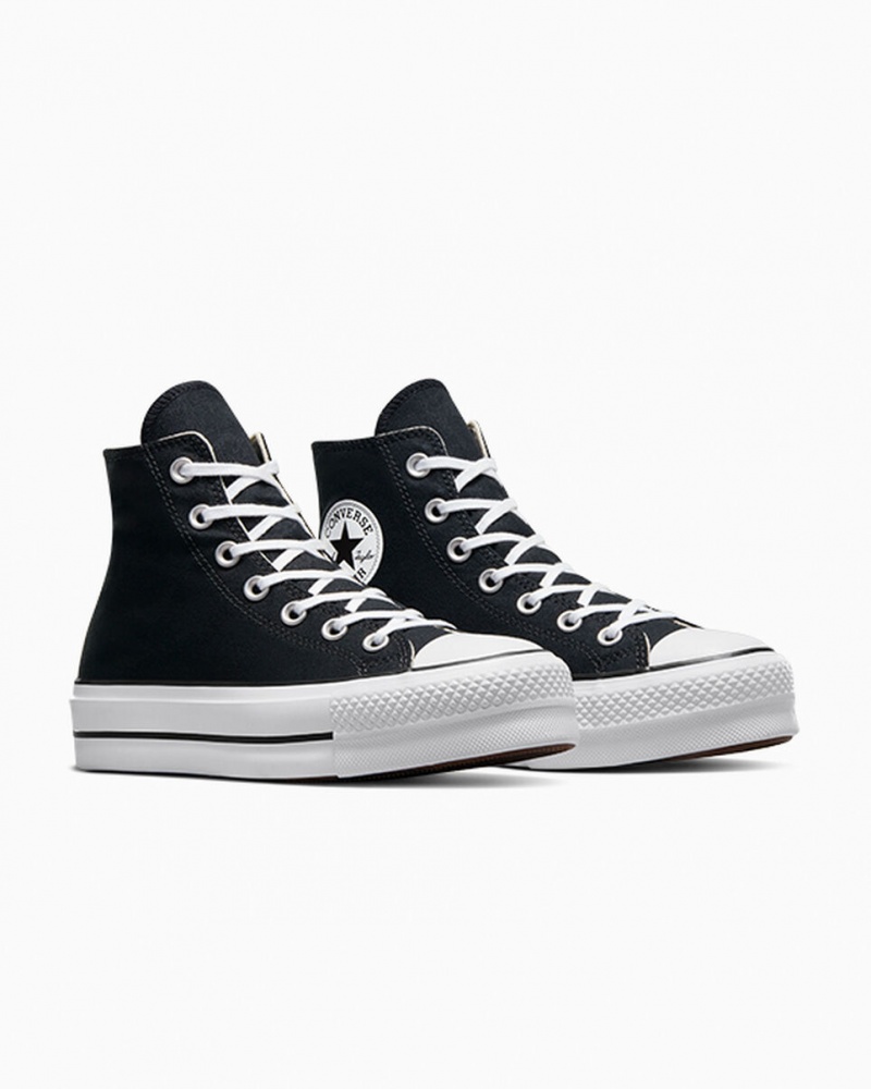 Converse Chuck Taylor All Star Lift Platform Fekete Fehér Fehér | 780IHVLJT