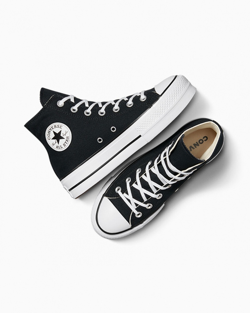 Converse Chuck Taylor All Star Lift Platform Fekete Fehér Fehér | 780IHVLJT