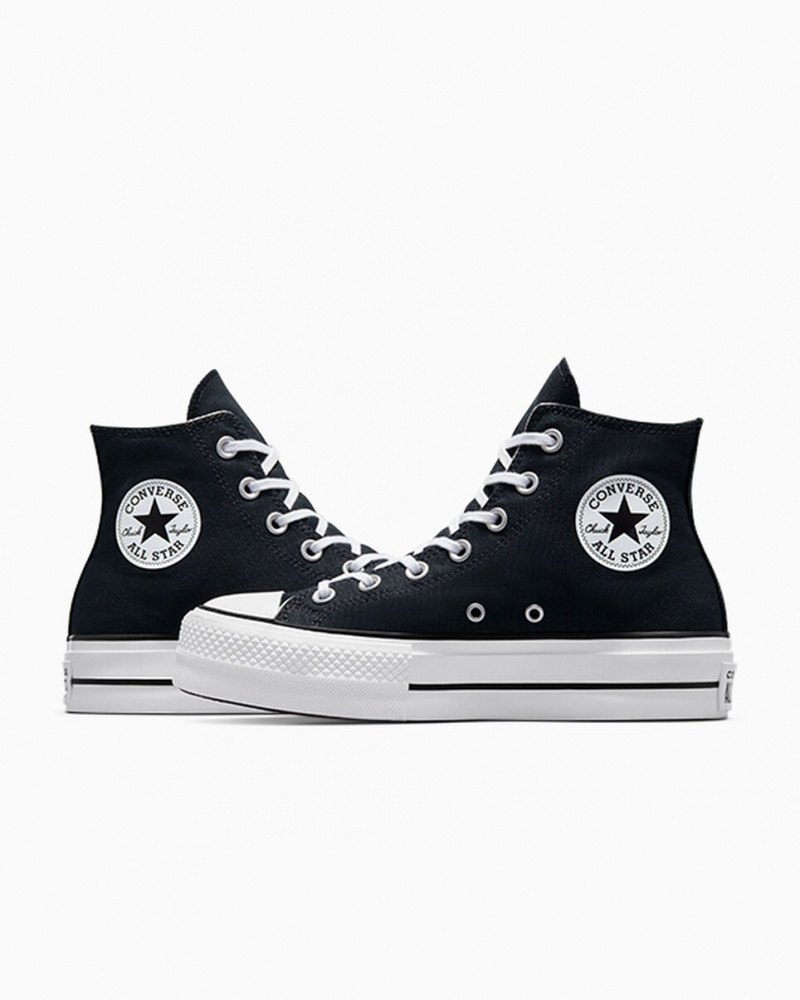 Converse Chuck Taylor All Star Lift Platform Fekete Fehér Fehér | 780IHVLJT