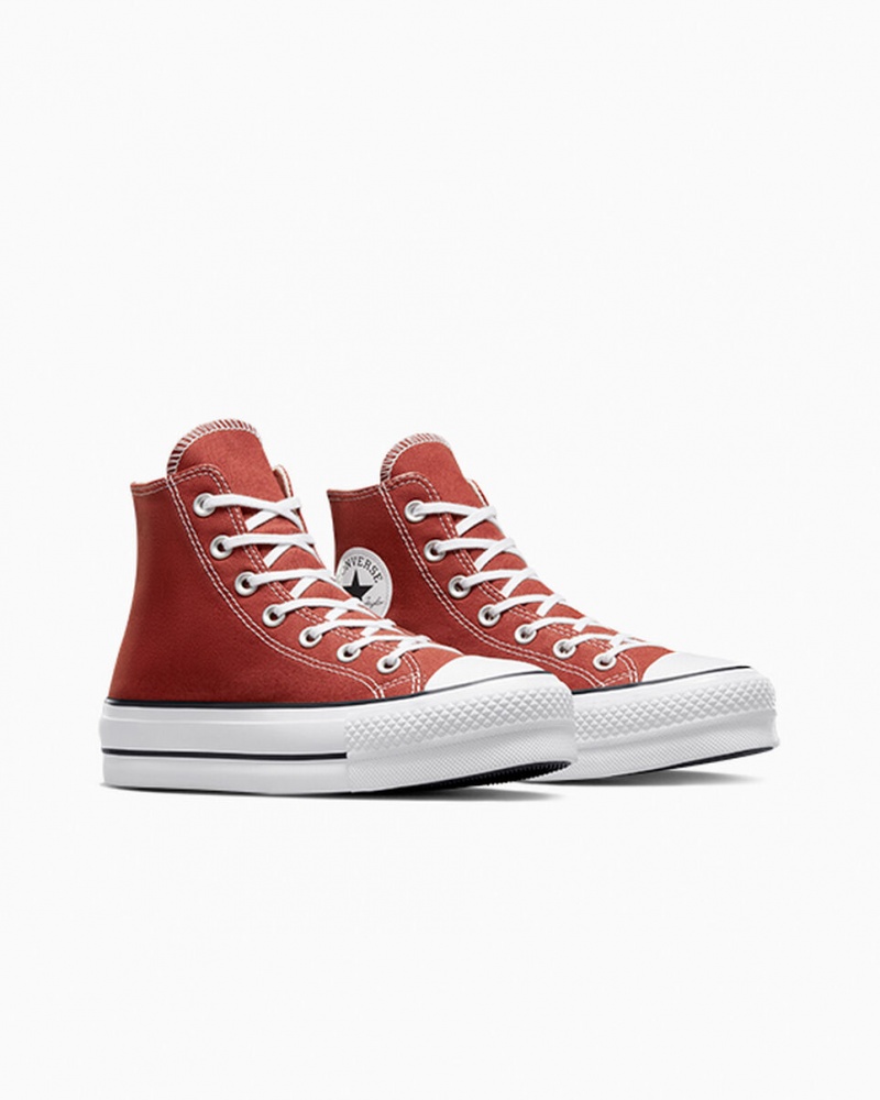 Converse Chuck Taylor All Star Lift Platform Piros Fehér Fekete | 054FOAINW