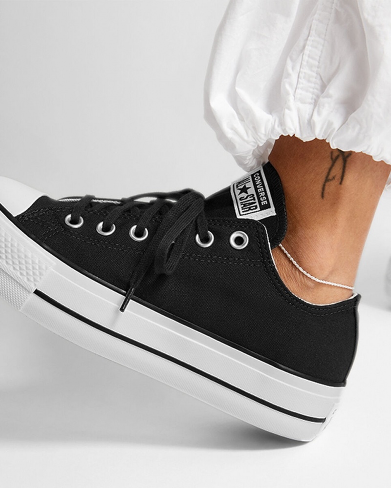 Converse Chuck Taylor All Star Lift Platform Fekete Fehér Fehér | 420IWKHQU