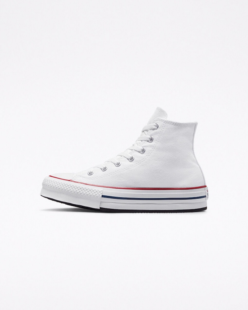 Converse Chuck Taylor All Star Lift Platform Fehér Sötétkék | 985LYFSDN