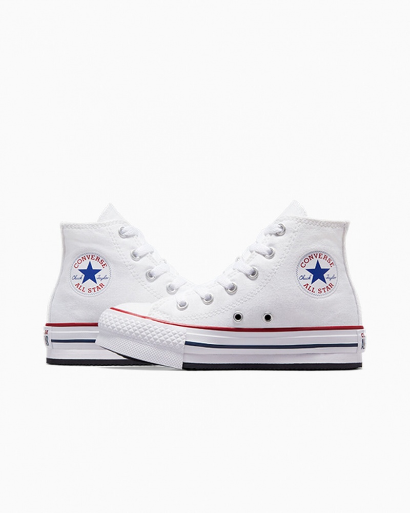 Converse Chuck Taylor All Star Lift Platform Fehér Sötétkék | 981CPDIJB