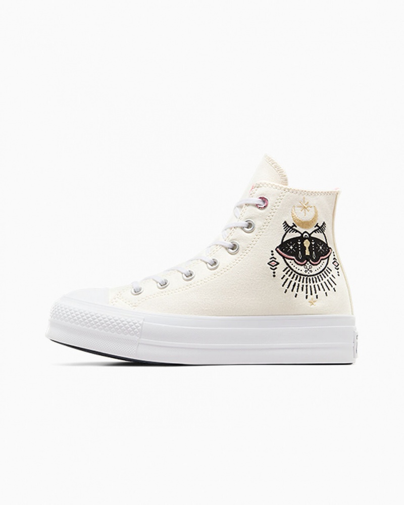 Converse Chuck Taylor All Star Lift Platform Alchemy Embroidery Fekete Rózsaszín | 958RAHWNJ