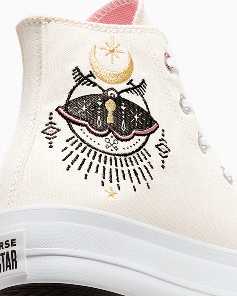 Converse Chuck Taylor All Star Lift Platform Alchemy Embroidery Fekete Rózsaszín | 958RAHWNJ