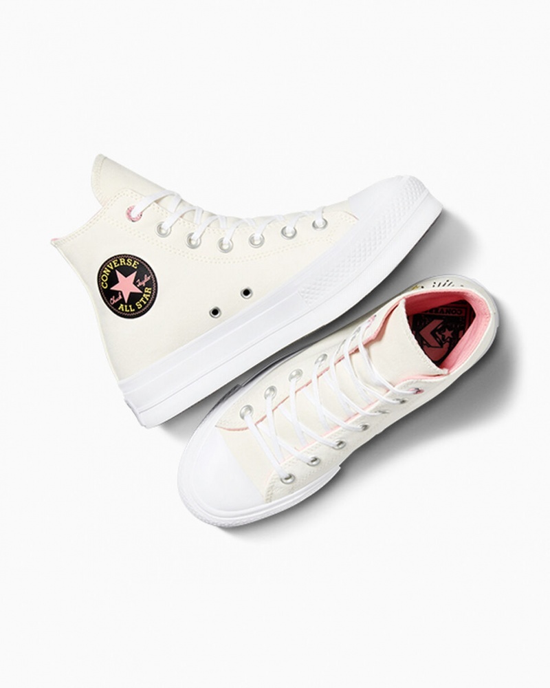 Converse Chuck Taylor All Star Lift Platform Alchemy Embroidery Fekete Rózsaszín | 958RAHWNJ