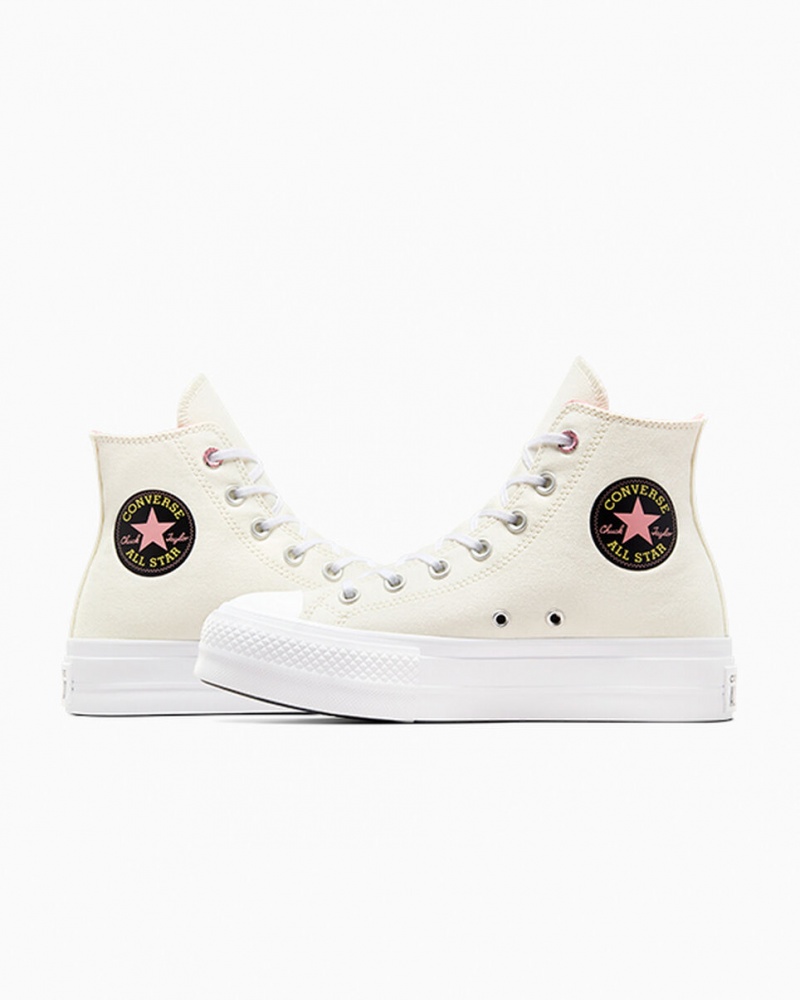 Converse Chuck Taylor All Star Lift Platform Alchemy Embroidery Fekete Rózsaszín | 958RAHWNJ