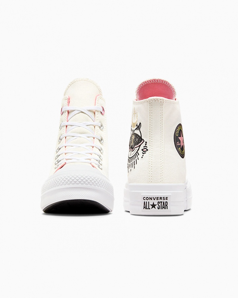 Converse Chuck Taylor All Star Lift Platform Alchemy Embroidery Fekete Rózsaszín | 958RAHWNJ