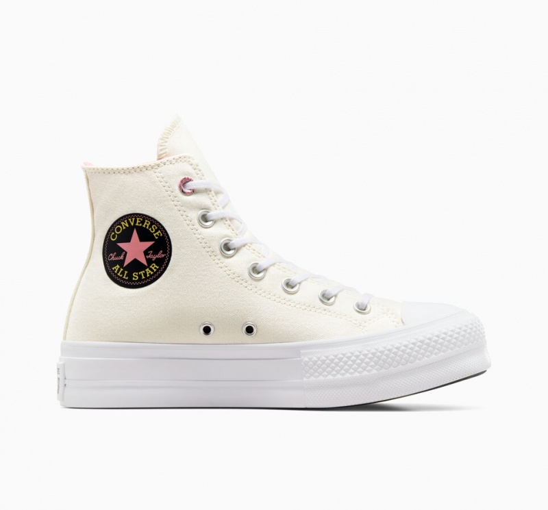 Converse Chuck Taylor All Star Lift Platform Alchemy Embroidery Fekete Rózsaszín | 958RAHWNJ