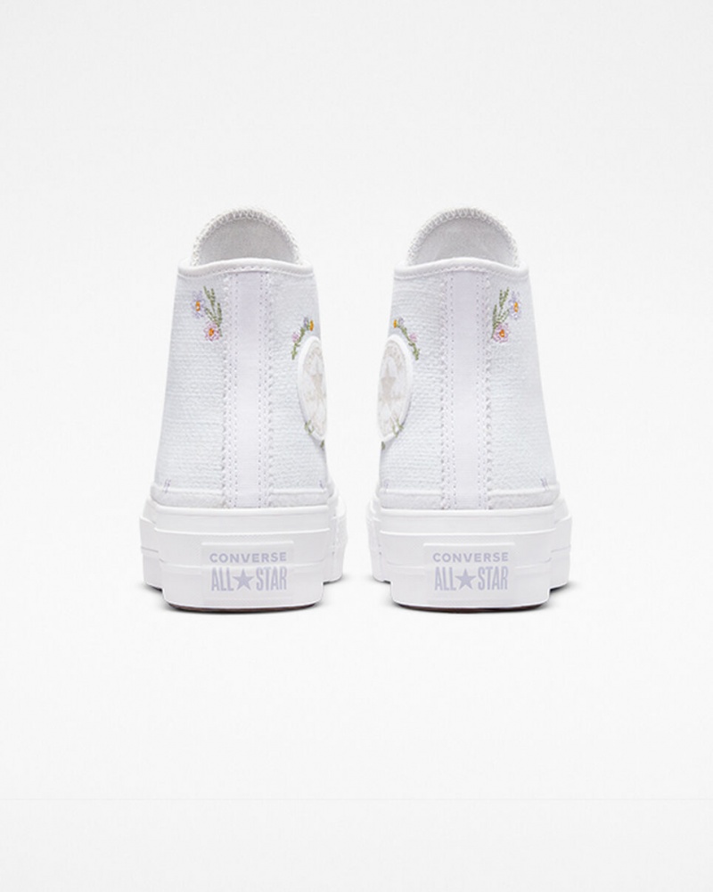 Converse Chuck Taylor All Star Lift Platform Autumn Embroidery Fehér | 942MCFSXR