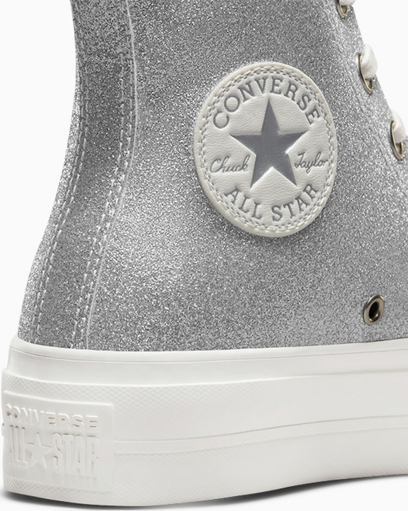 Converse Chuck Taylor All Star Lift Platform Glitter Titán | 369NJTCDF