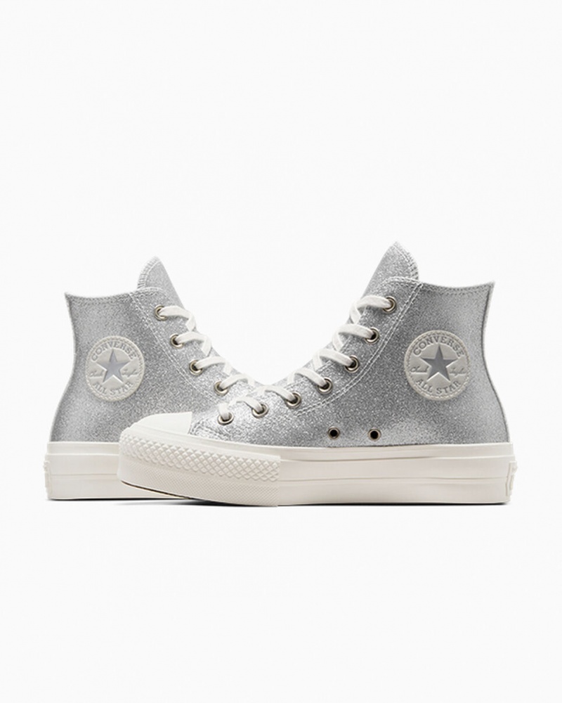 Converse Chuck Taylor All Star Lift Platform Glitter Titán | 369NJTCDF