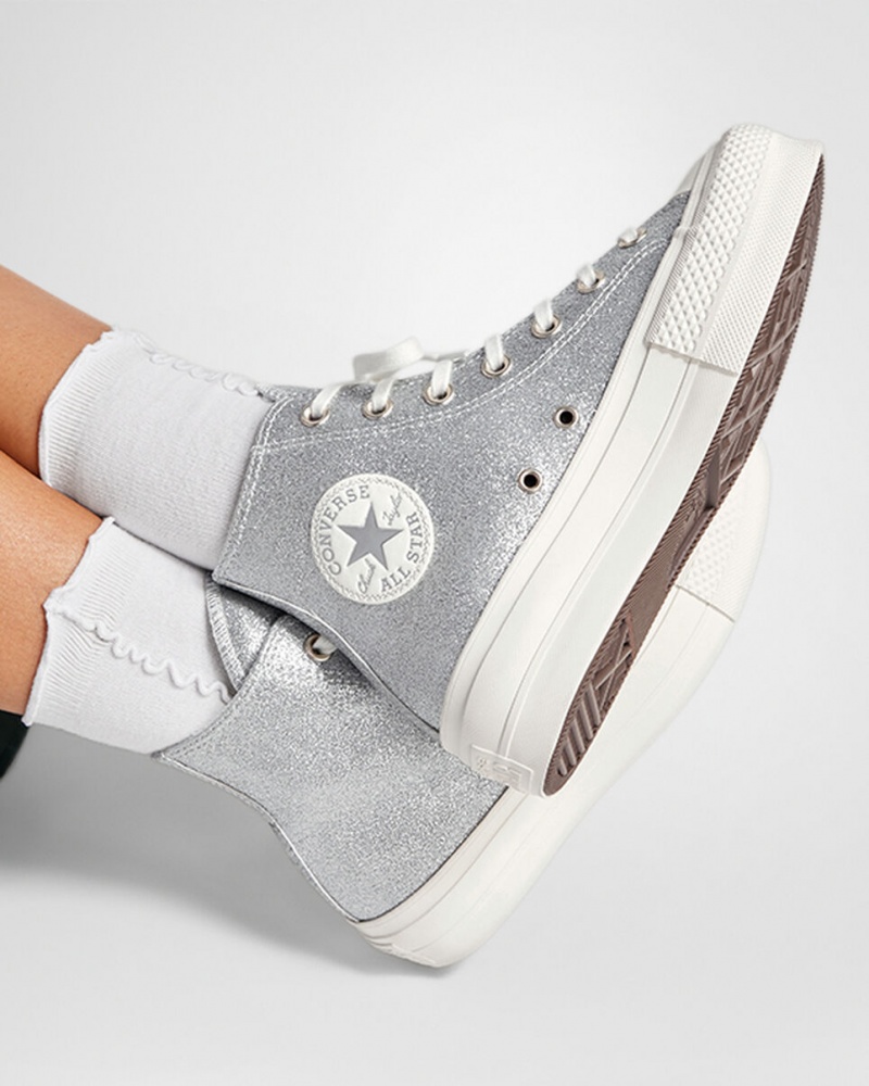 Converse Chuck Taylor All Star Lift Platform Glitter Titán | 369NJTCDF