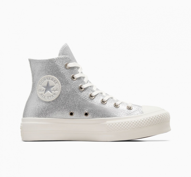 Converse Chuck Taylor All Star Lift Platform Glitter Titán | 369NJTCDF