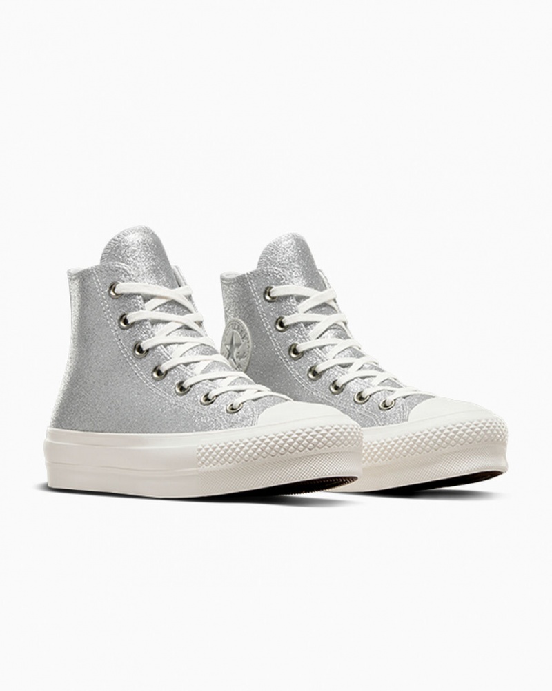 Converse Chuck Taylor All Star Lift Platform Glitter Titán | 524WJDIXC