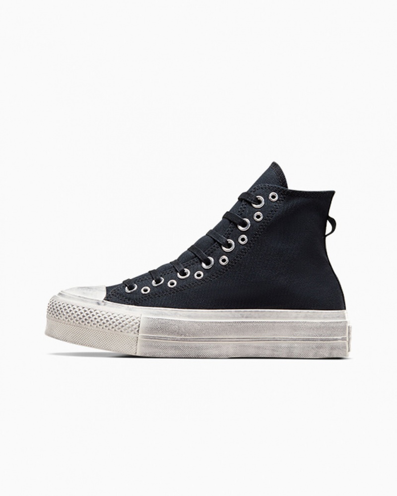 Converse Chuck Taylor All Star Lift Platform Punk Fekete Fekete | 439IMHPFJ