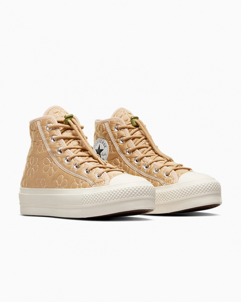 Converse Chuck Taylor All Star Lift Platform Steppelt Khaki | 401TMQKOA