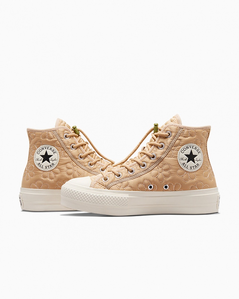 Converse Chuck Taylor All Star Lift Platform Steppelt Khaki | 401TMQKOA