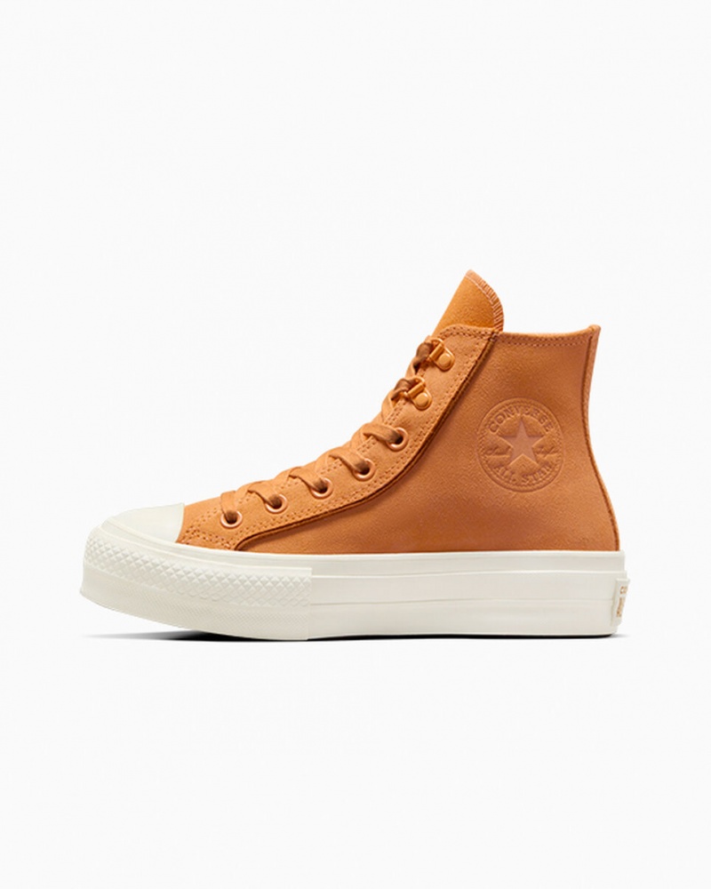 Converse Chuck Taylor All Star Lift Platform Velúr Tiger Moth / Tawny Owl / Egret | 710GALSFD