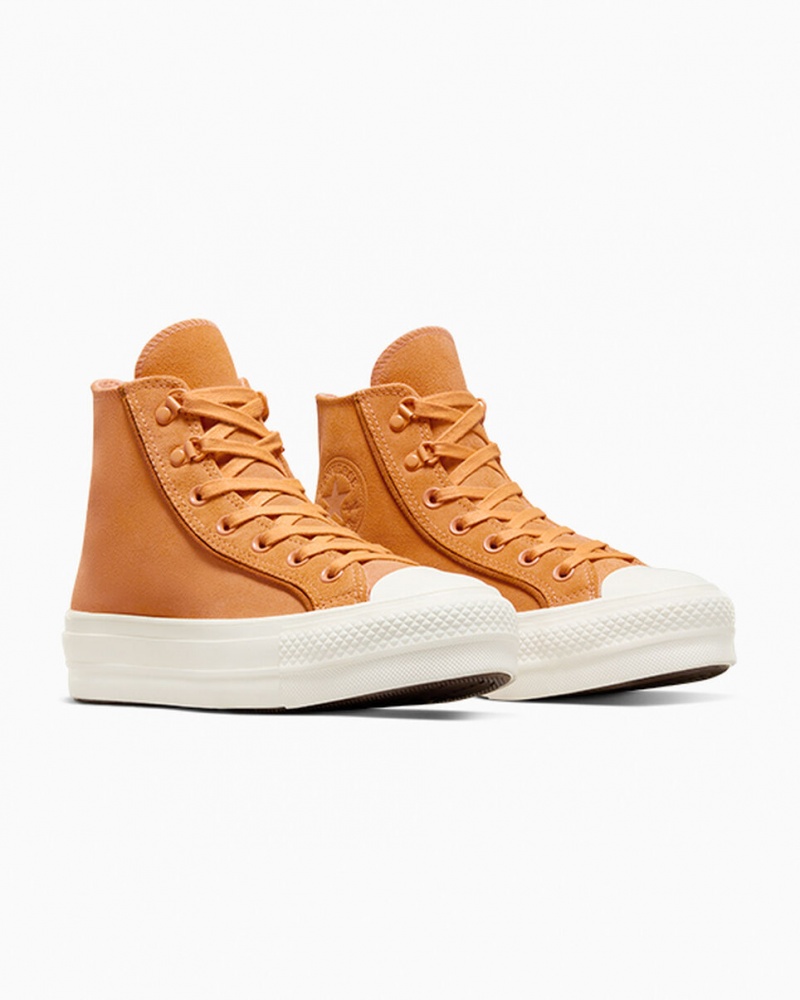 Converse Chuck Taylor All Star Lift Platform Velúr Tiger Moth / Tawny Owl / Egret | 710GALSFD