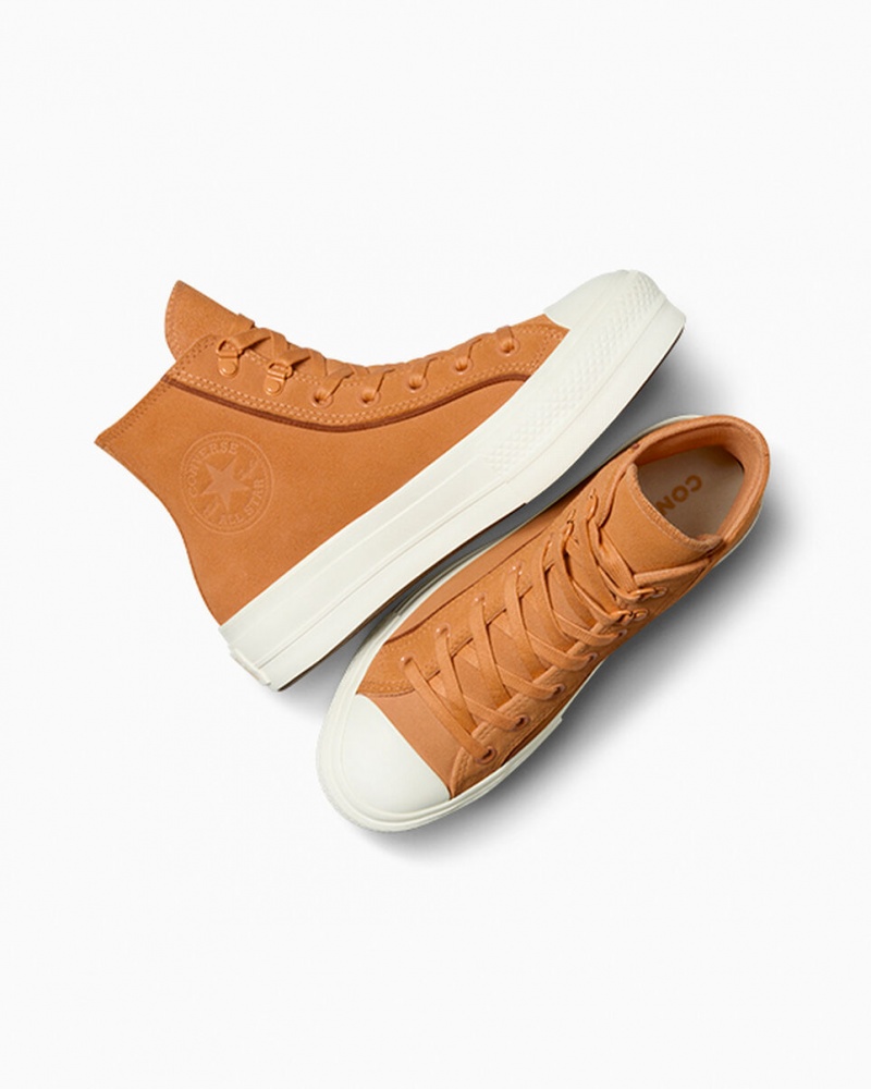 Converse Chuck Taylor All Star Lift Platform Velúr Tiger Moth / Tawny Owl / Egret | 710GALSFD