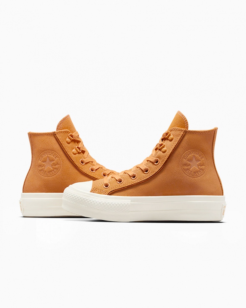 Converse Chuck Taylor All Star Lift Platform Velúr Tiger Moth / Tawny Owl / Egret | 710GALSFD