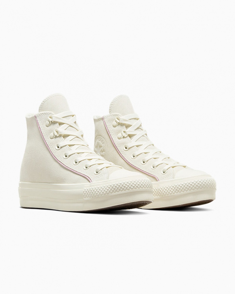 Converse Chuck Taylor All Star Lift Platform Velúr Egret / Phantom Violet / Egret | 562PTEGSQ