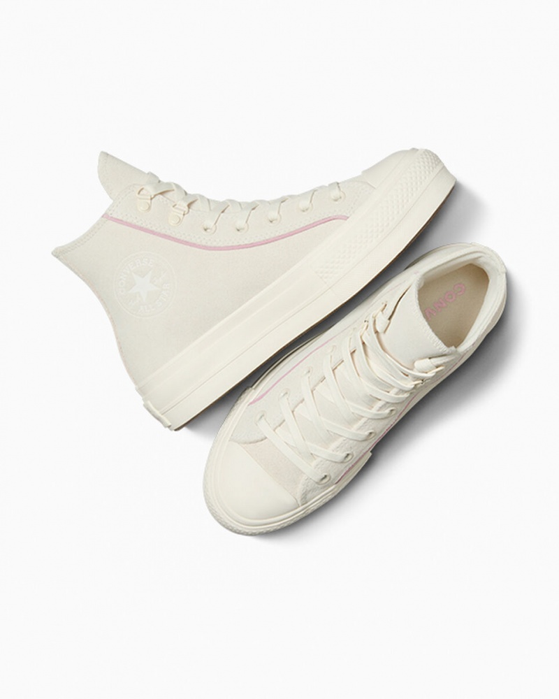 Converse Chuck Taylor All Star Lift Platform Velúr Egret / Phantom Violet / Egret | 562PTEGSQ